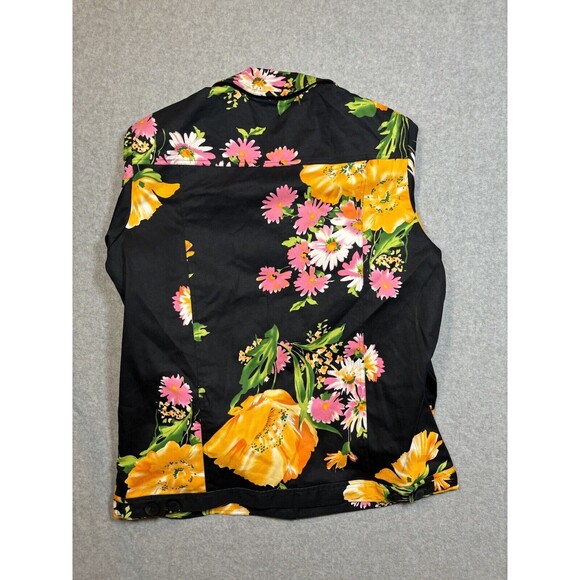 Morgan Cole Women’s Floral Button Up Jacket Black‎ With Floral AOP Size Medium - Picture 10 of 11